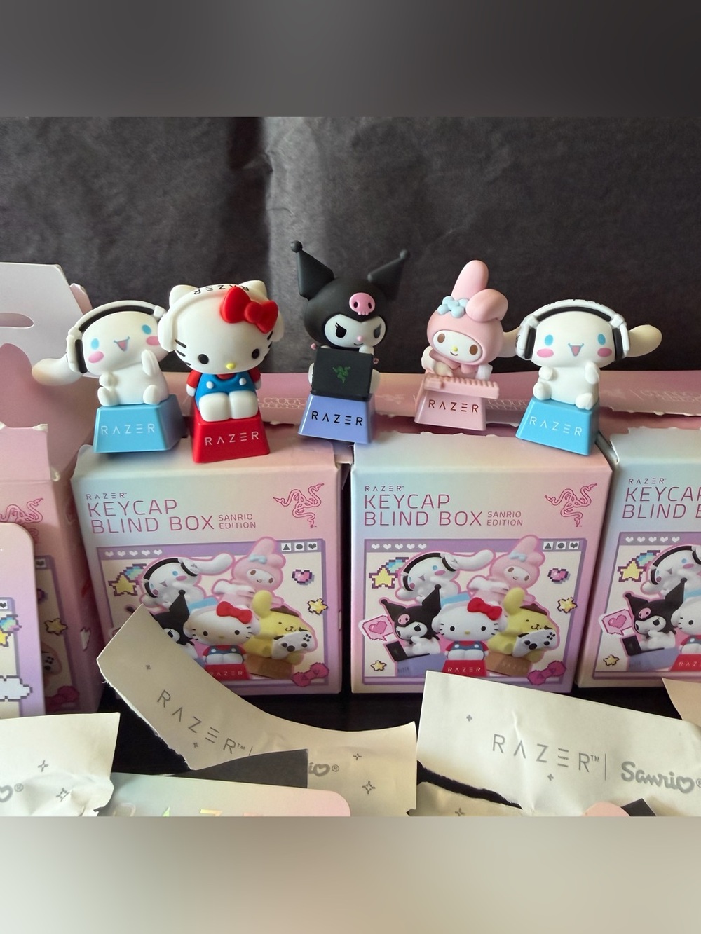 🍒💣 Razer Sanrio key cap blind box for (one)